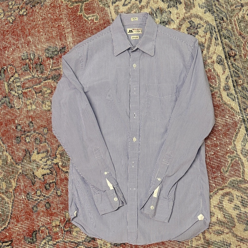 J. Crew x Thomas Mason - Blue Striped Shirt